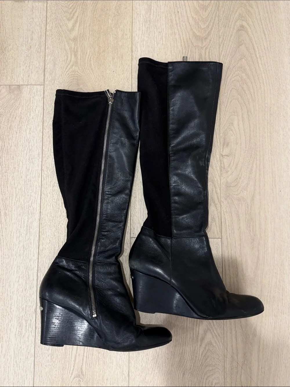 MICHAEL Michael Kors Black Over-the-Knee Wedge Boots
